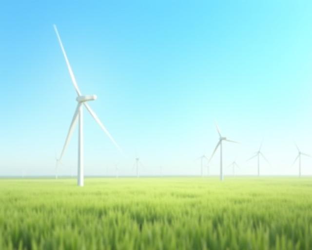 Windturbines in een Hollands landschap